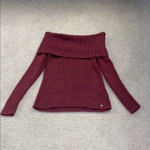 Maroon off the shoulder sweater